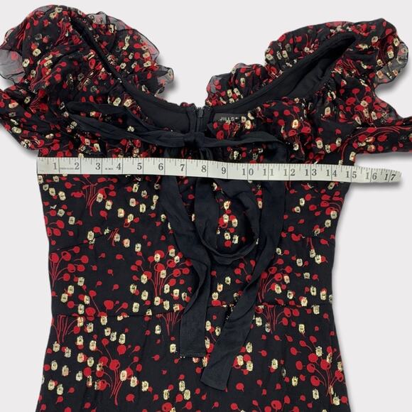 Jill Stuart Metallic Silk Flounce Long Sleeve Mini Dress Size 0 NEW - Picture 3 of 6